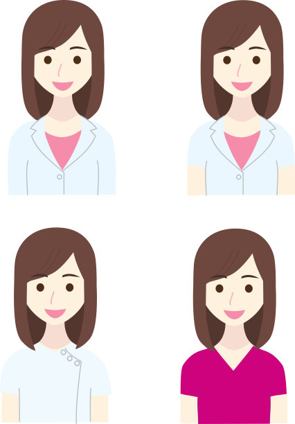 穿着白大褂的女人的插图图片下载