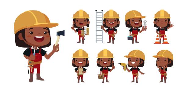 不同姿势的建筑工人图片下载