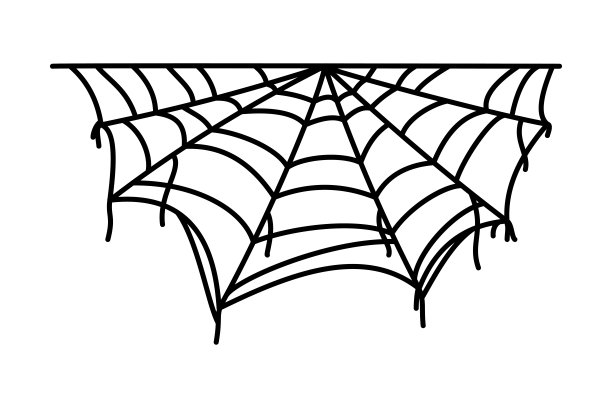 蜘蛛网符号，逼真的蜘蛛网。万圣节的剪贴画图片下载
