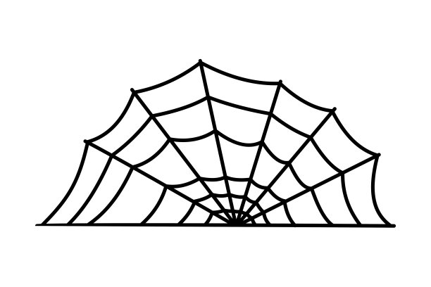 蜘蛛网符号，逼真的蜘蛛网。万圣节的剪贴画图片下载