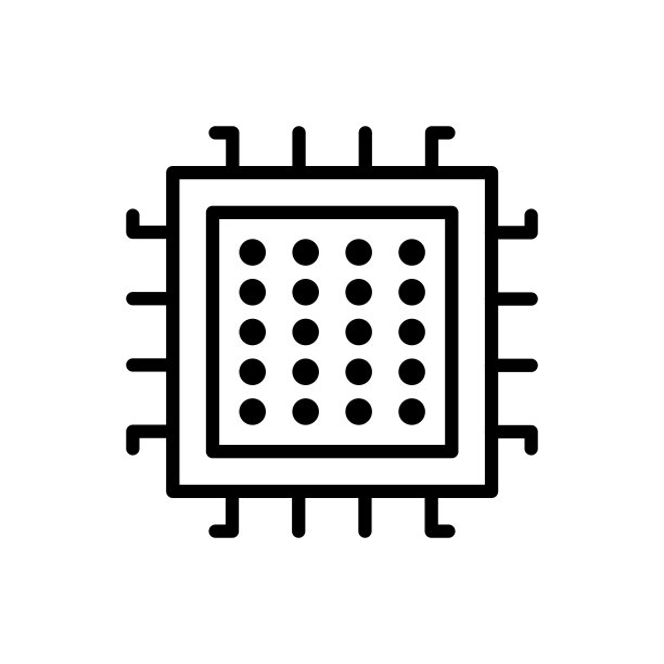 处理器图标电路芯片图标矢量图图片下载