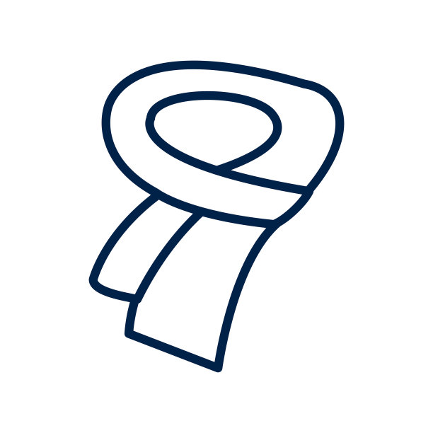 围巾图标标志模板隔离在白色背景上。图片下载