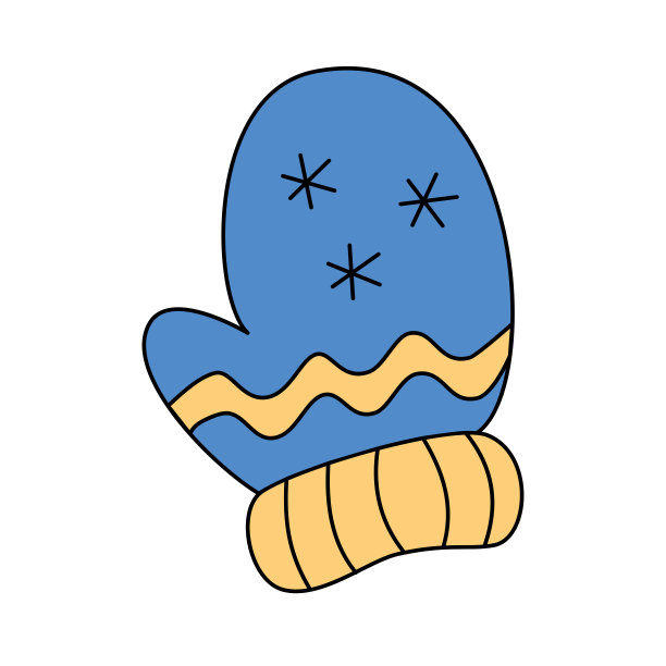 针织连指手套与斯堪的纳维亚图案孤立的矢量插图在简单的卡通彩色涂鸦风格。秋冬时装系列。暖衣店图标或标志。冬季剪纸艺术图片下载