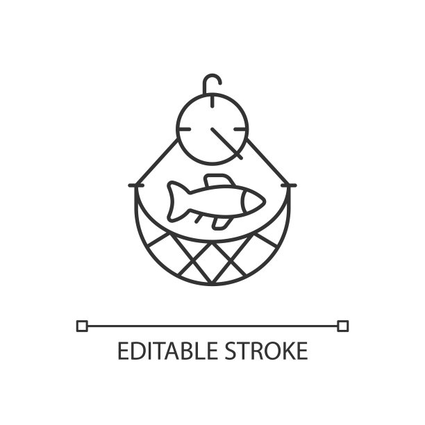 过度捕捞线性图标图片下载