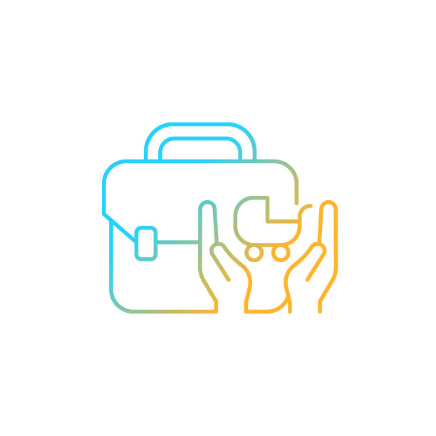 儿童保育援助梯度线性矢量图标图片下载