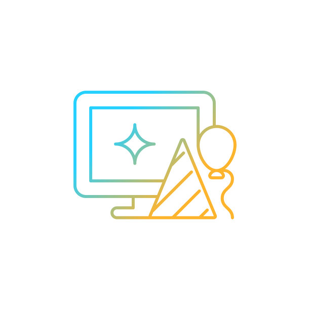 办公室party渐变线性矢量图标图片下载