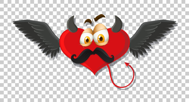 心形魔鬼的面部表情图片下载