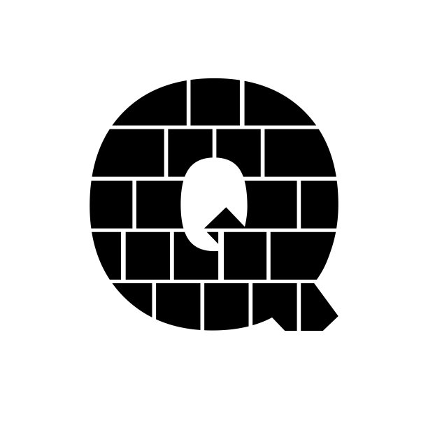 字母Q掩模区。字母照片拼贴框模板。图片下载