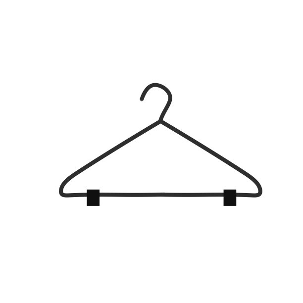 吊架。衣柜铝项目存储的衣服。平的卡通插图图片下载