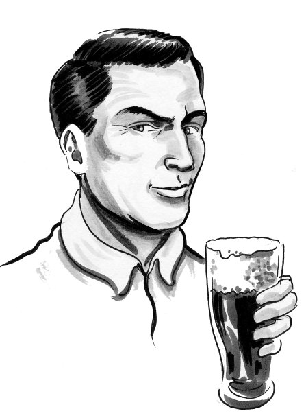 喝啤酒的快乐男人图片下载