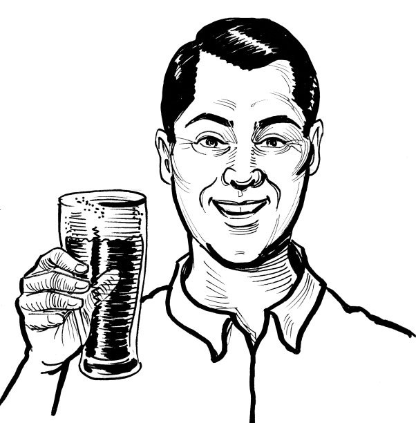 喝啤酒的快乐男人图片下载