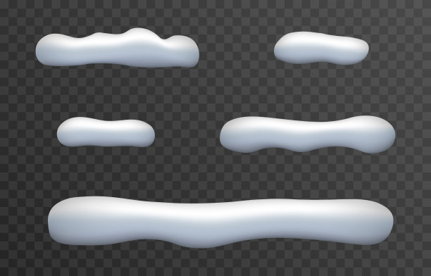 在孤立的透明背景上的向量雪漂移集。雪png，雪堆，冬天。冬天的设计元素。图片下载