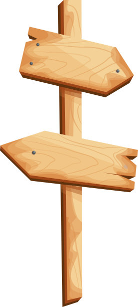 卡通木制的迹象。一个木制的迹象。矢量插图。图片下载