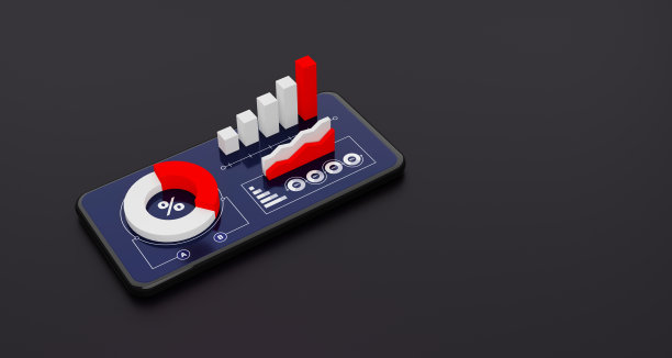 移动数据信息技术。屏幕上有图形的智能手机。3 d渲染图图片下载