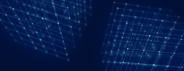 用立方体抽象背景。3 d渲染。技术形状与线和点。未来的概念。车链。图片下载