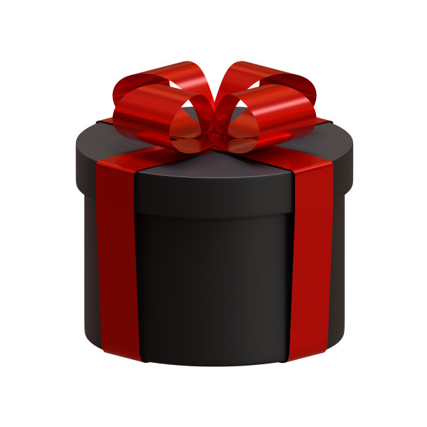 3d渲染元素的礼物，适合黑色星期五的主题。图片下载