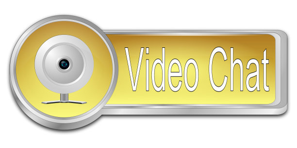 视频聊天按钮- 3D插图图片下载