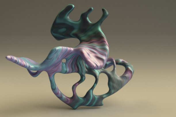 彩色抽象有机曲线图片下载