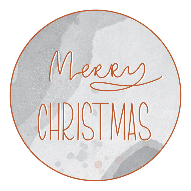 优雅的复古魔法圣诞字母。纹理水彩数字艺术。纹身，贴纸，明信片，社交媒体帖子，包装，品牌图片下载