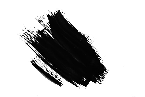 黑色墨水笔触孤立在白色背景上。图片下载