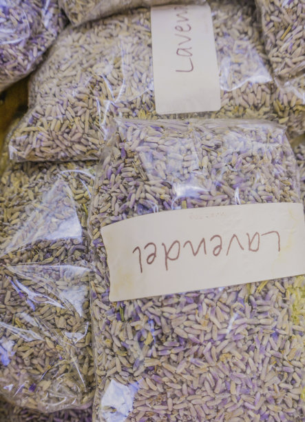 包内标有德国“Lavendel”标签的干薰衣草图片下载