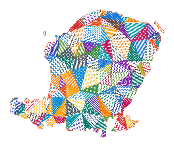 龙目岛的儿童风格地图。图片下载