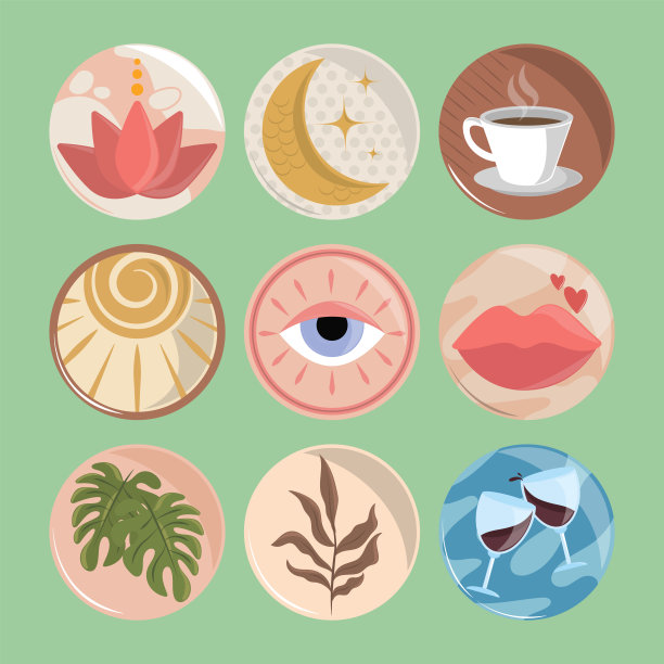 突出社交媒体图标图片下载