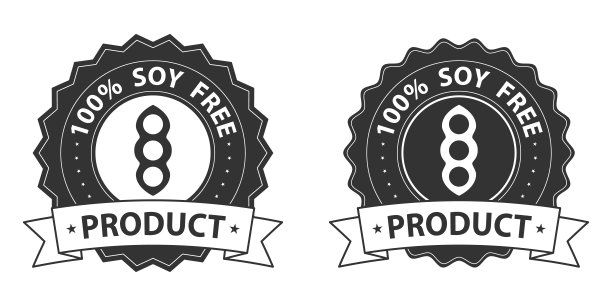 大豆免费图标，邮票集。矢量插图孤立的白色背景。徽章或贴纸平面设计。健康食品的概念。食品包装上无大豆标志或营养食品标志。图片下载