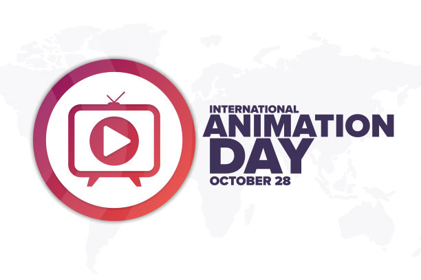 国际动画节。10月28日。节日的概念。模板背景，旗帜，卡片，海报与文字题词。向量EPS10插图。图片下载