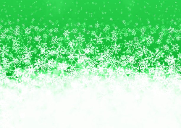 插图的绿色背景与雪花飘落图片下载