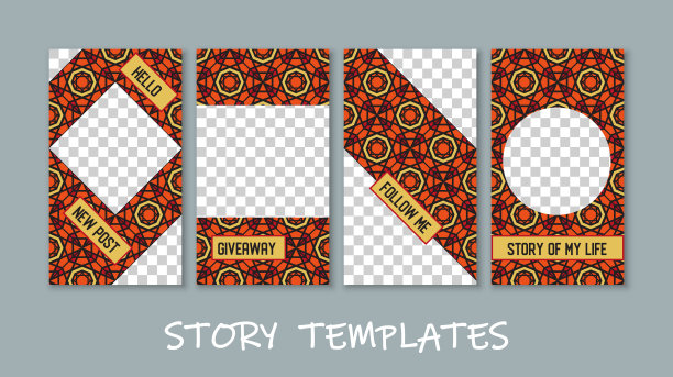 社交媒体故事模板集合图片下载