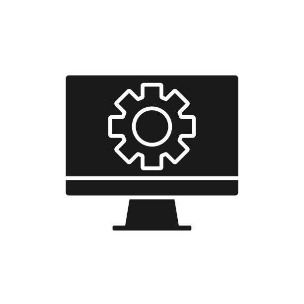 电脑维修标志模板。软件开发黑向量设计。桌面服务标识图片下载