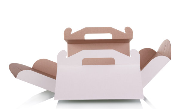 纸盒包装用于运输蛋糕，隔离在白色上图片下载
