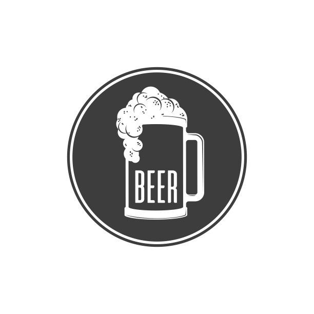 啤酒矢量图标黑色。图片下载