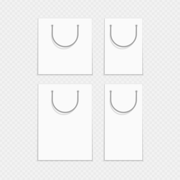 空白购物袋模型。图片下载