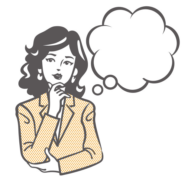 思考女人的插图素材图片下载