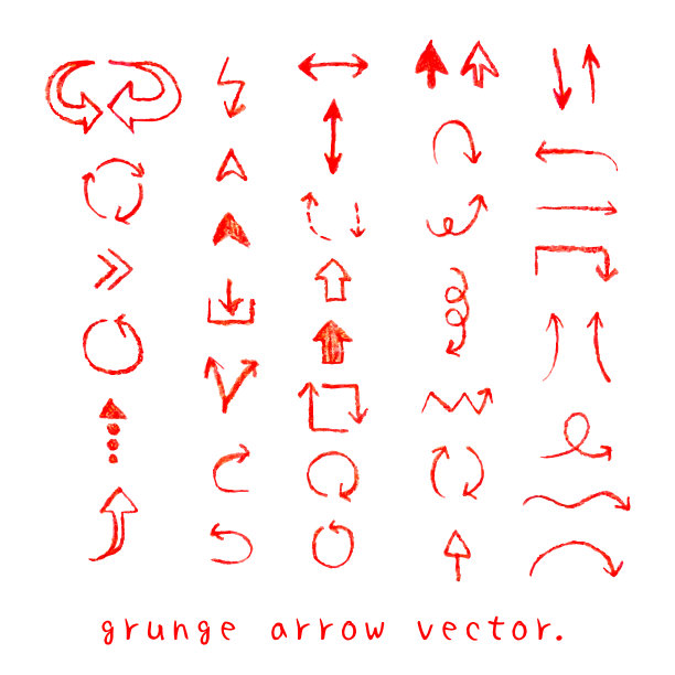 手绘箭头材质集，矢量材质。图片下载