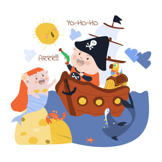 海盗和鲨鱼图片下载