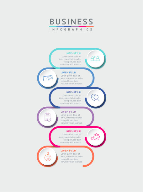 矢量插图，信息图形设计，模板，营销，信息，有6个选项或步骤图片下载