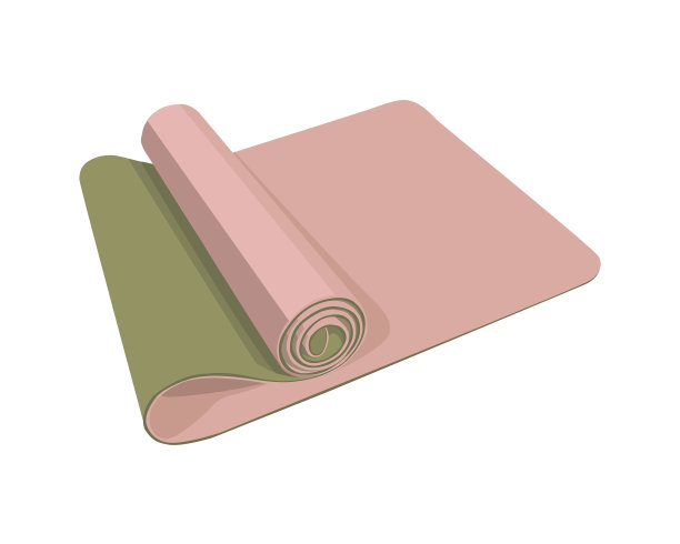 瑜伽垫简单绘制矢量剪辑艺术图片下载