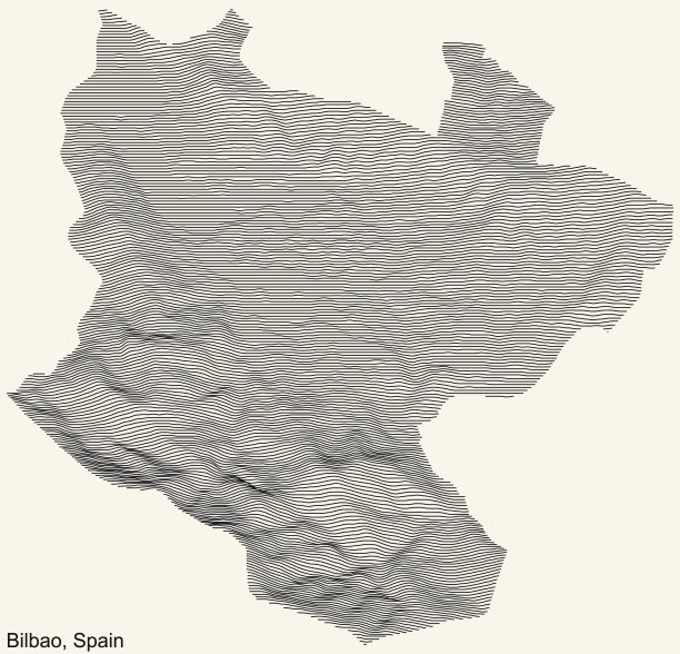 西班牙毕尔巴鄂光地形图图片下载