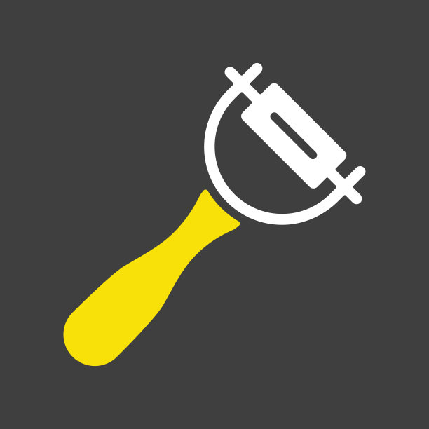 削皮器矢量图标。马铃薯削皮器标志图片下载