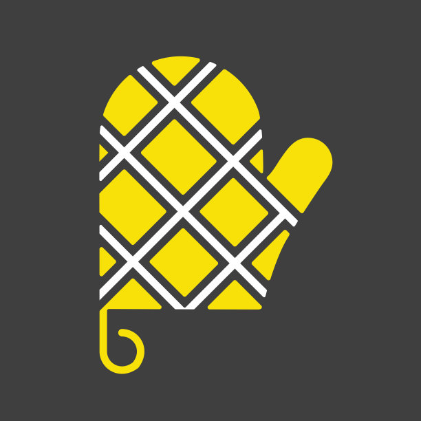 厨房防护手套矢量图标的特写图片下载