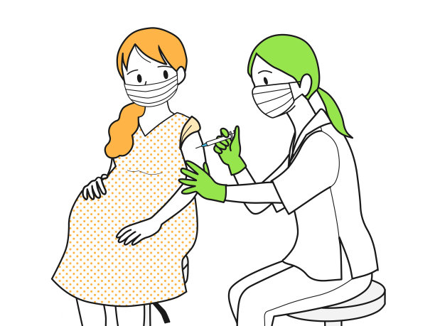 女医生为接种疫苗的孕妇注射疫苗图片下载