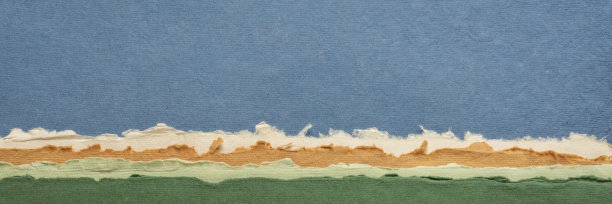 绿色和蓝色柔和色调的抽象景观图片下载