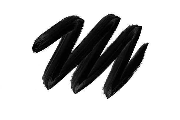 水彩黑色墨水笔触孤立在白色背景上。图片下载