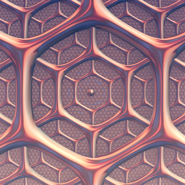 黄金分形艺术品的创意平面设计。数字三维生成图形图片下载