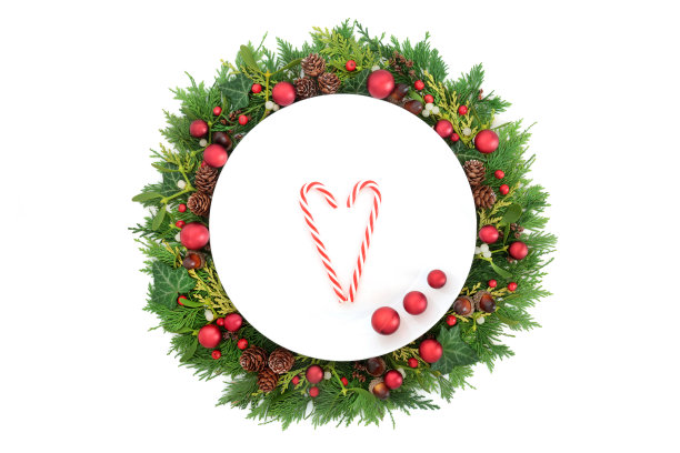 圣诞餐桌与糖果拐杖图片下载