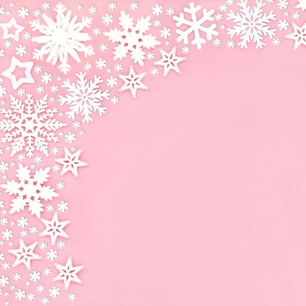 圣诞雪花和星星背景边界图片下载