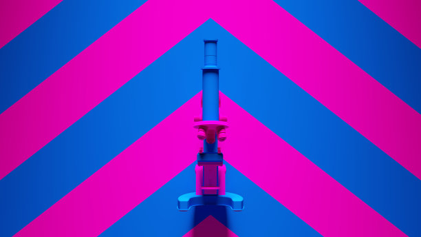 蓝色粉红色传统显微镜与粉红色的蓝色雪佛龙图案背景图片下载